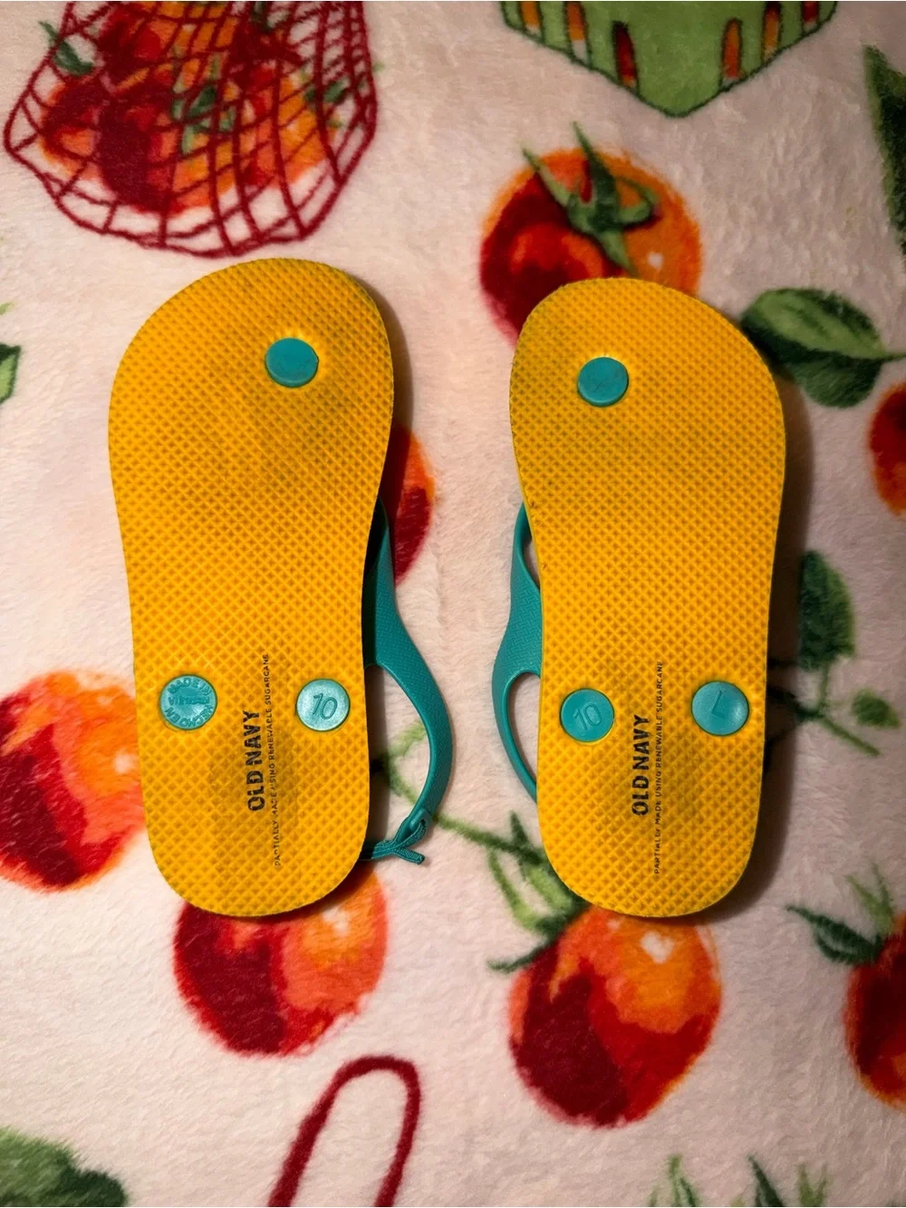Flip-Flop Sandals Toddler Boys 10 Yellow Aqua Alligator Print Kids Summer Shoes